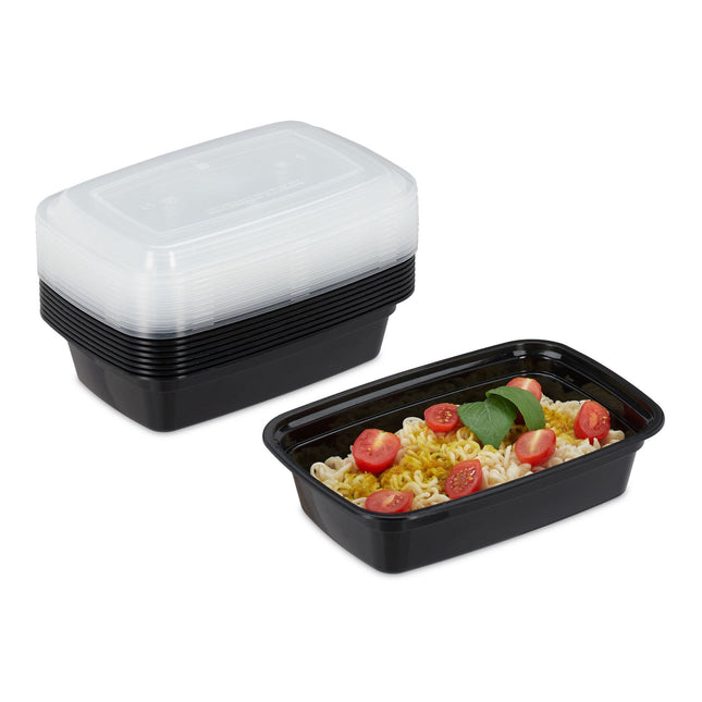 Lot de 10 boîtes de préparation de repas, 1 compartiment