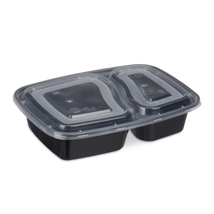 Lot de 10 boîtes de préparation de repas, 2 compartiments