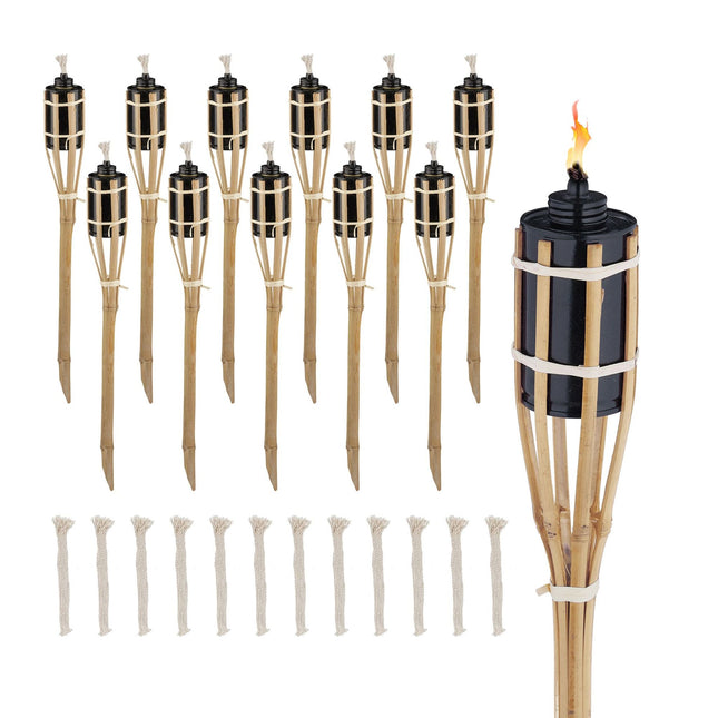 Lot de 12 torches de jardin 50 cm