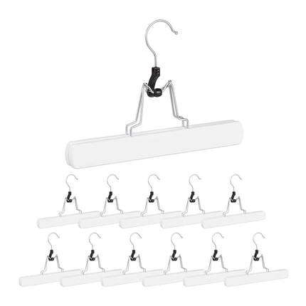 Set mit 12 weißen Hosenbügeln