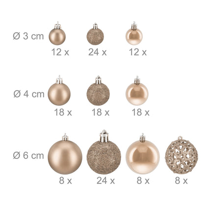 Lot de 150 boules de Noël - Finitions variées