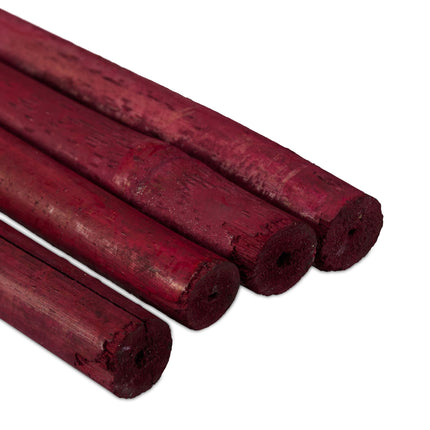 Lot de 25 cannes en bambou rouge 120 cm