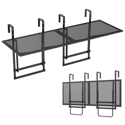 Ensemble de 2 tables de balcon réglables de 122 cm (48 po), en métal noir