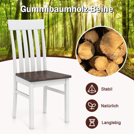 Ensemble de 2 chaises de salle à manger sans accoudoirs, ergonomiques, marron