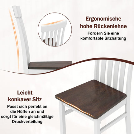 Ensemble de 2 chaises de salle à manger sans accoudoirs, ergonomiques, marron