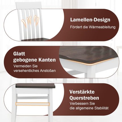 Ensemble de 2 chaises de salle à manger sans accoudoirs, ergonomiques, marron