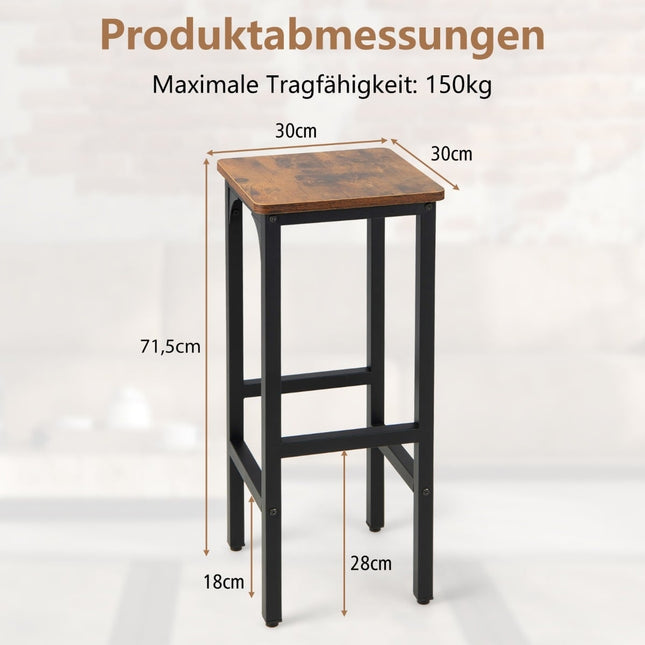 Ensemble de 2 tabourets de bar avec repose-pieds, capacité de 150 kg