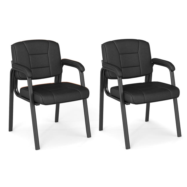 2er-Set schwarze Konferenzstühle mit gepolsterten Armlehnen