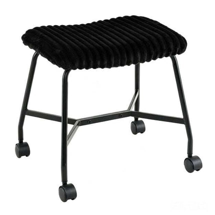 Ensemble de 2 tabourets de bar noirs rembourrés à roulettes