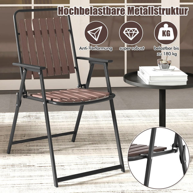 2er-Set Klappstühle für die Terrasse – 180 kg, Lattenrostsitz aus PP