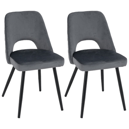 Ensemble de 2 chaises de salle à manger grises, rembourrées, capacité de 150 kg