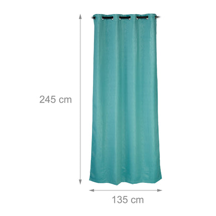 Set of 2 Green Curtains with Pattern