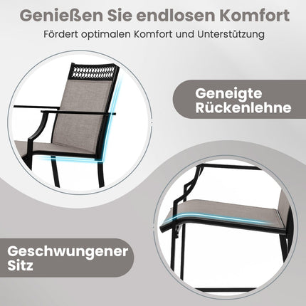 2er-Set Outdoor Barhocker, schnell trocknender Stoff, 63 cm