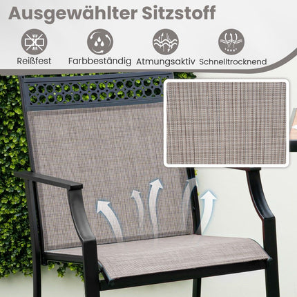 2er-Set Outdoor Barhocker, schnell trocknender Stoff, 63 cm