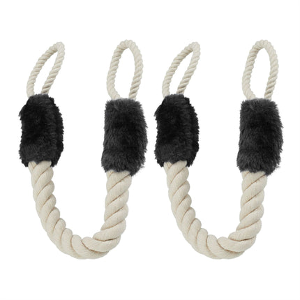 Lot de 2 butées de porte en corde noires