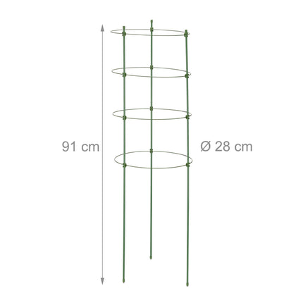 2er-Set runde grüne Rankgitter, 91 cm