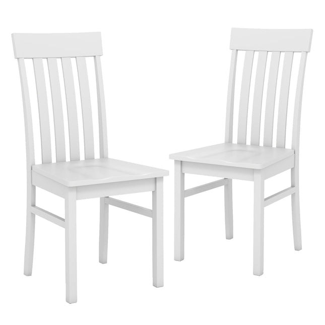 Ensemble de 2 chaises de salle à manger blanches sans accoudoirs, design ergonomique