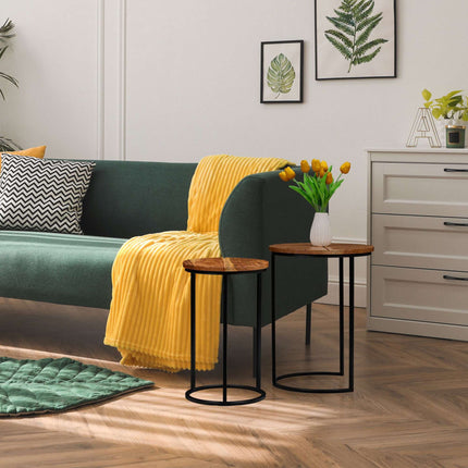Ensemble de 2 tables en acacia