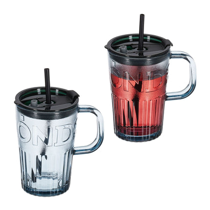 Lot de 2 verres à boire avec anses