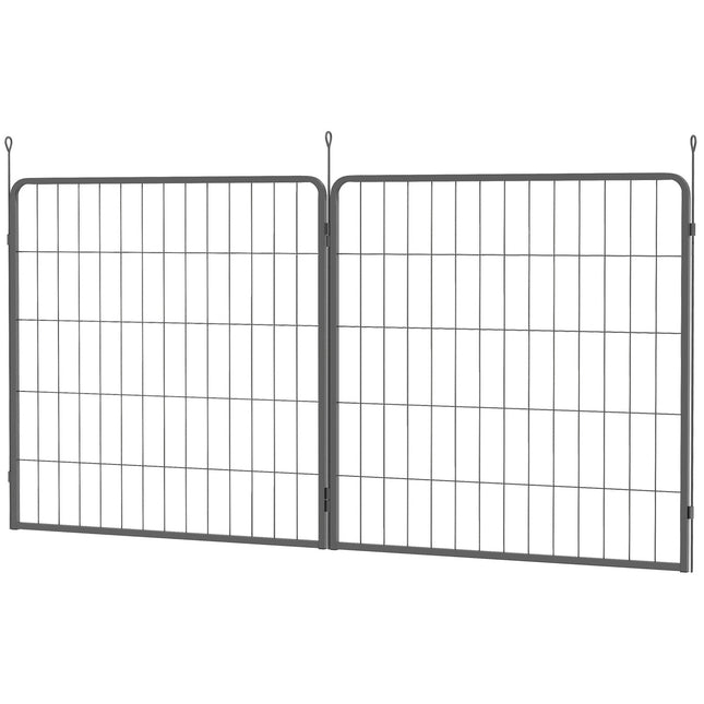 Lot de 2 rallonges 2 panneaux de clôture pour chiens pour enclos extérieurs, clôture pour chiots en acier 80 x 80 cm, pour chiens de petite et moyenne taille noir Aosom
