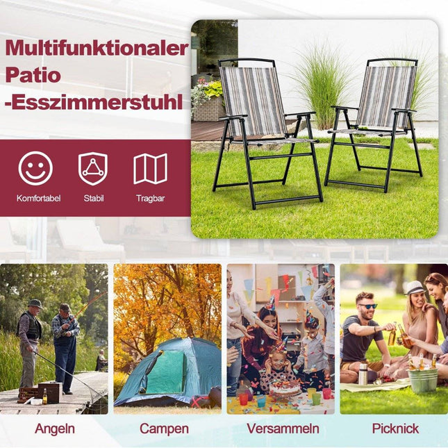 Lot de 2 chaises de jardin chaises pliantes avec accoudoirs 51 x 61,5 x 92 cm gris