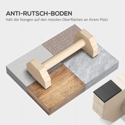 Liegestützgriff-Set, rutschfeste Holzplatten