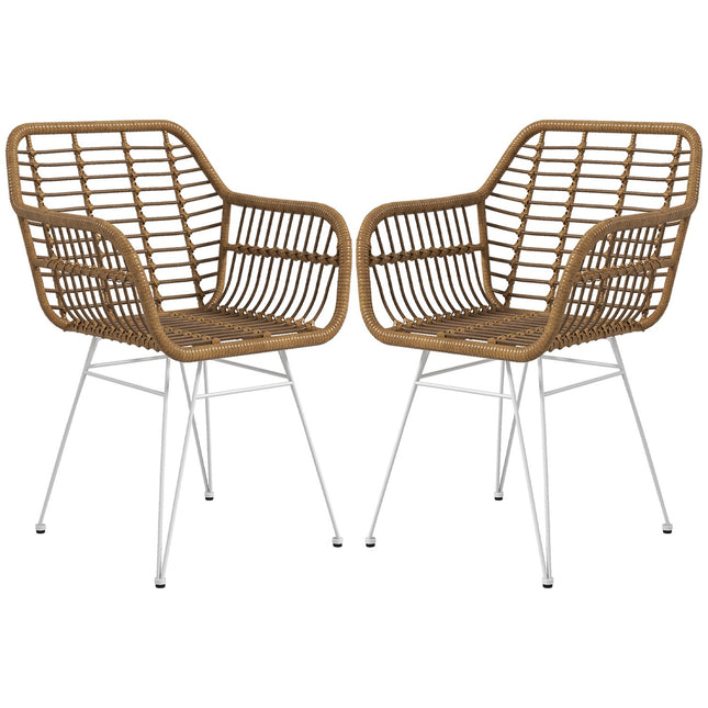 Dining chairs in rattan, ergonomic, 120 kg capacity, Boho Style