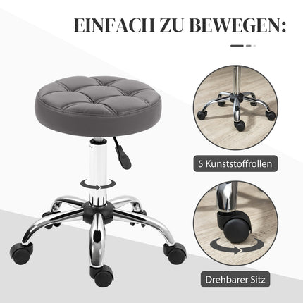 Höhenverstellbare Rollhocker, 2er-Set