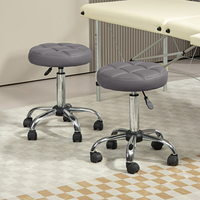 Höhenverstellbare Rollhocker, 2er-Set