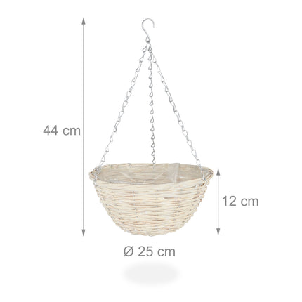 3er-Set kleiner Rattan-Hängekörbe