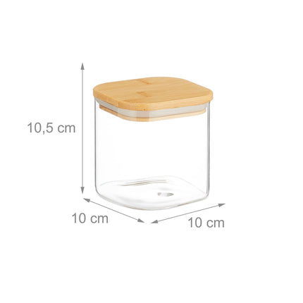 Lot de 3 bocaux de conservation avec couvercles 600 ml