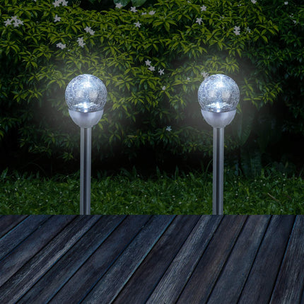 Set of 3 round solar cell lamps
