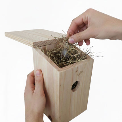 4er-Set Vogelnistkästen aus Tanne mit aufklappbarem Dach