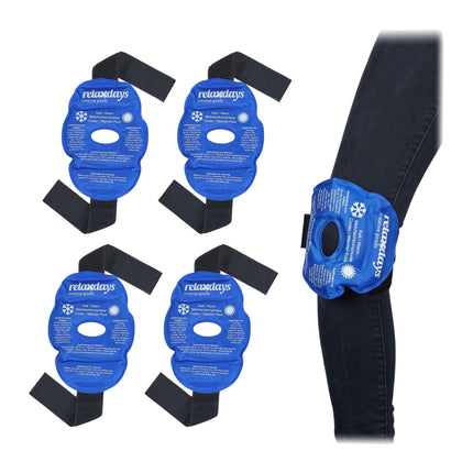 Lot de 4 genouillères en gel à sangles, bleu