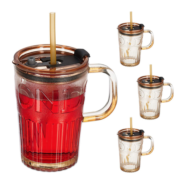 Lot de 4 verres à boire avec anses