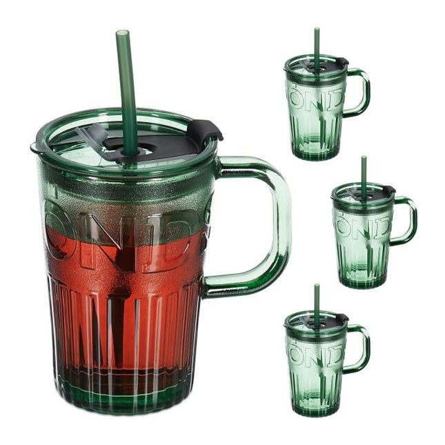 Lot de 4 verres à boire avec anses