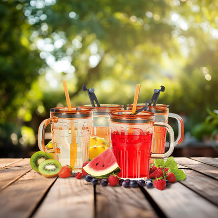 Lot de 4 verres à boire avec anses