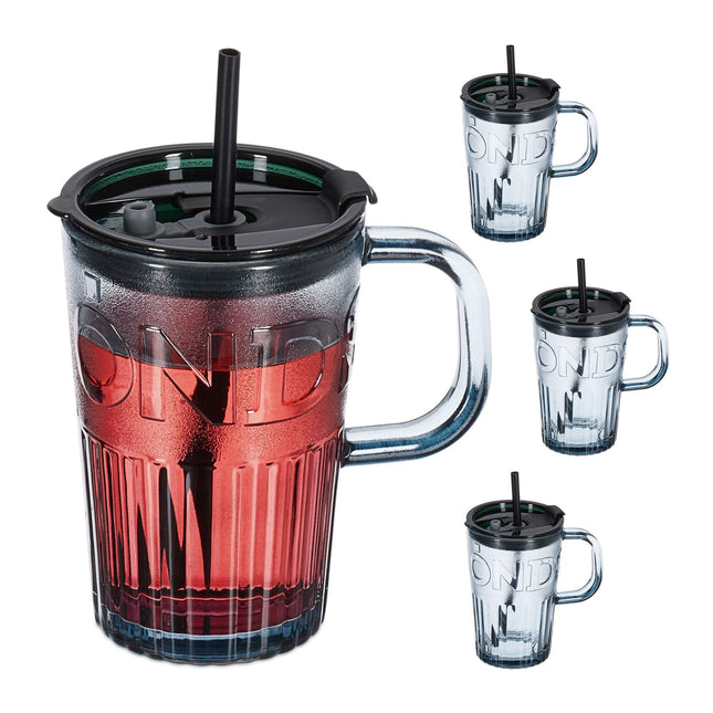 Lot de 4 verres à boire avec anses