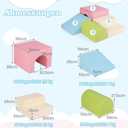 Ensemble de 4 blocs de mousse pour grimper et ramper, ensemble de jouets de construction