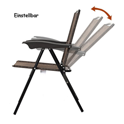 Lot de 4 chaises pliantes, chaises de jardin à dossier haut, chaises pliantes, 69 x 54 cm x 90 cm, marron
