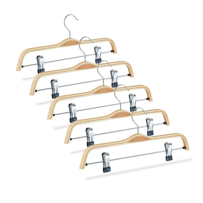 Lot de 5 cintres à pantalons en bois