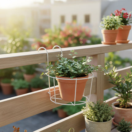Ensemble de 6 jardinières suspendues avec crochets pour balcon