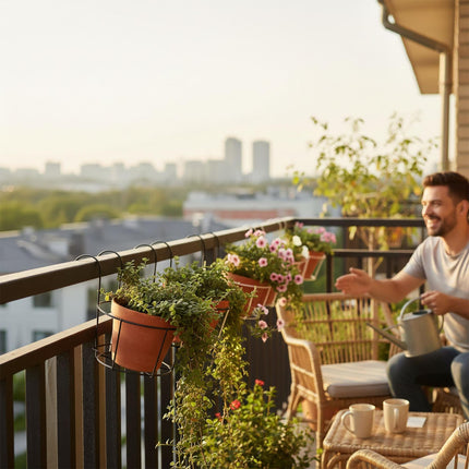 Ensemble de 6 jardinières suspendues avec crochets pour balcon