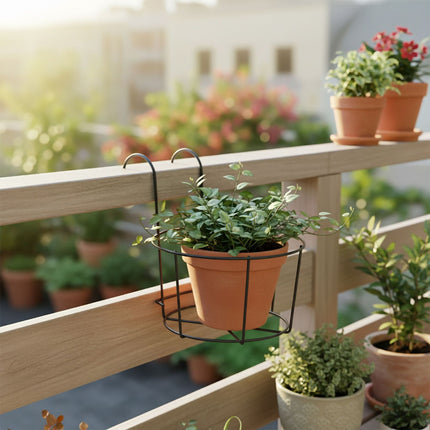 Ensemble de 6 jardinières suspendues avec crochets pour balcon
