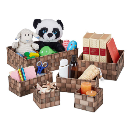 Lot de 6 paniers de rangement en plastique