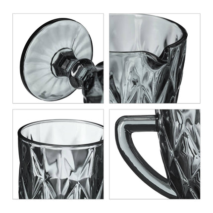 Set mit 7 grauen Gläsern