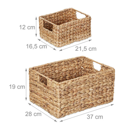 Ensemble de paniers de rangement en jacinthe d'eau