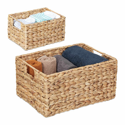 Ensemble de paniers de rangement en jacinthe d'eau