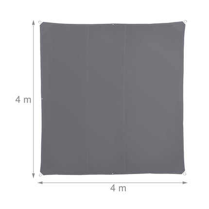 Voile d'ombrage, gris, protection UV, déperlant
