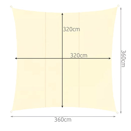 Voile d'ombrage 3,6x3,6m Gardlov 23165